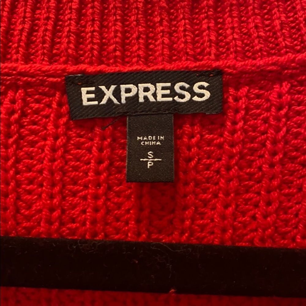 Express Red Slightly Cropped Sweater - Picture 3 of 4